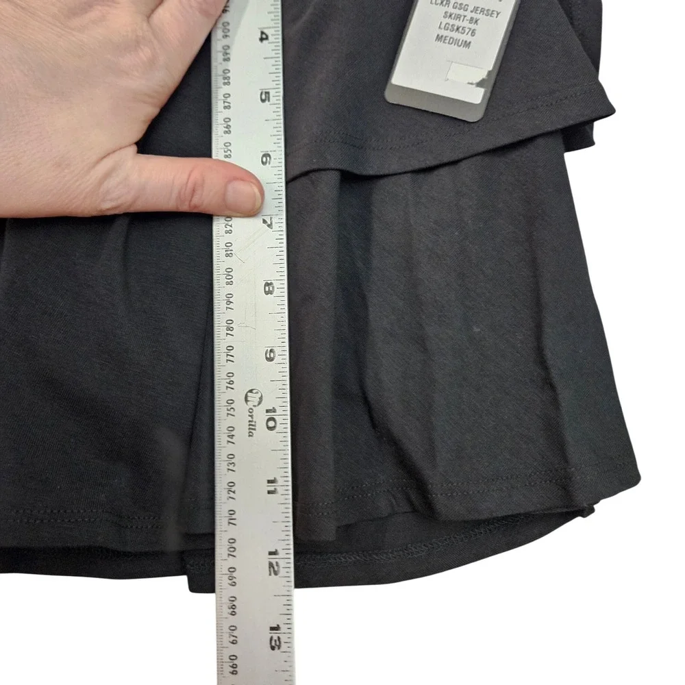 LCKR Tiered Ruffle Skort Girls Medium Black Jersey Knit Active Athleisure‎ Skirt